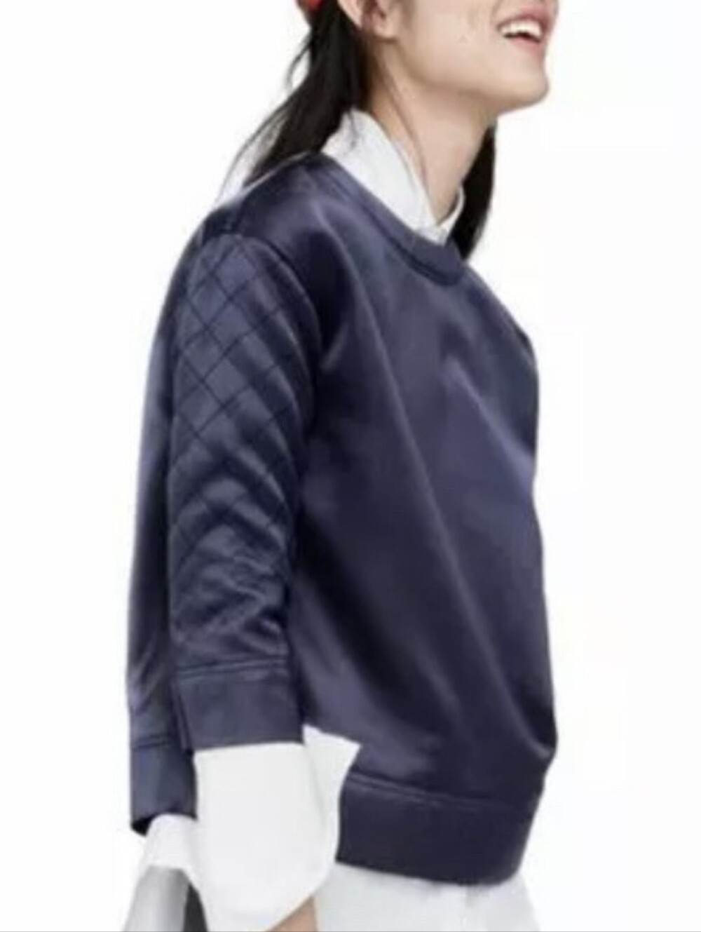 J CREW COLLECTION Quilted Satin Popover